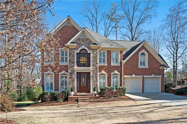 view of front of home with a garage