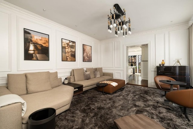 31 Lafayette Dr NE, Atlanta, GA 30309 - living room with a decorative wall and a chandelier