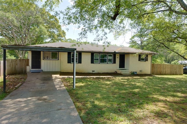 4699 Ballew Dr, Powder Springs, GA 30127 - ranch-style house with a front yard, entry steps, fence, and concrete driveway
