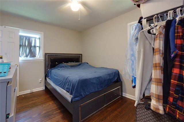 4699 Ballew Dr, Powder Springs, GA 30127 - bedroom featuring baseboards, ceiling fan, and wood finished floors