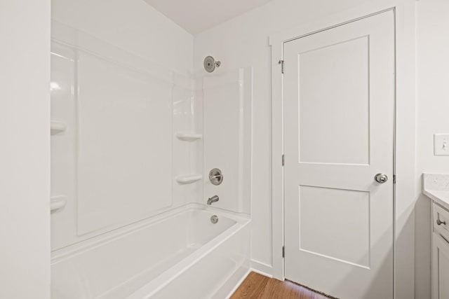 bathroom featuring wood finished floors and vanity