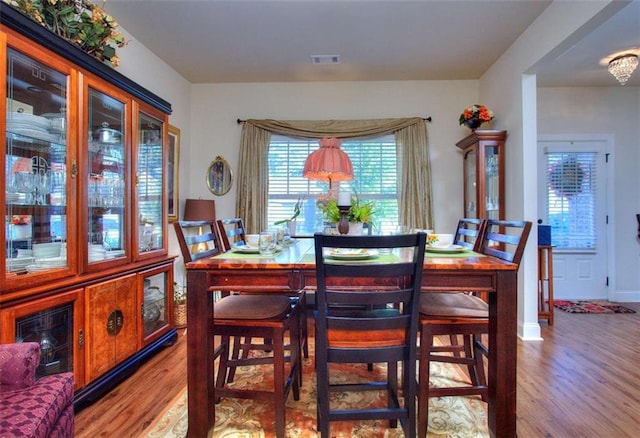 dining room featuring light wood-type flooring