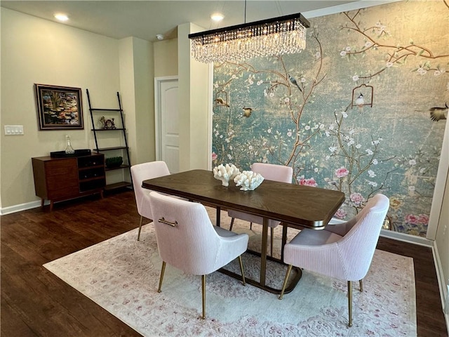 dining room featuring dark hardwood / wood-style flooring