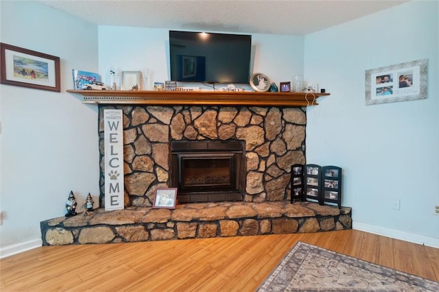 141 Mills Creek Path, Hiram, GA 30141 - detailed view of wood finished floors, a fireplace, and baseboards