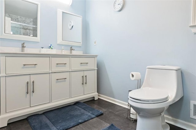 141 Mills Creek Path, Hiram, GA 30141 - full bathroom featuring toilet, double vanity, baseboards, and a shower