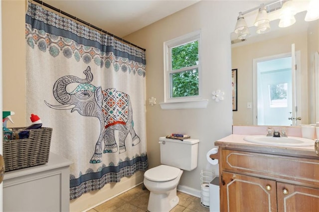 141 Mills Creek Path, Hiram, GA 30141 - full bath with toilet, vanity, tile patterned flooring, and baseboards