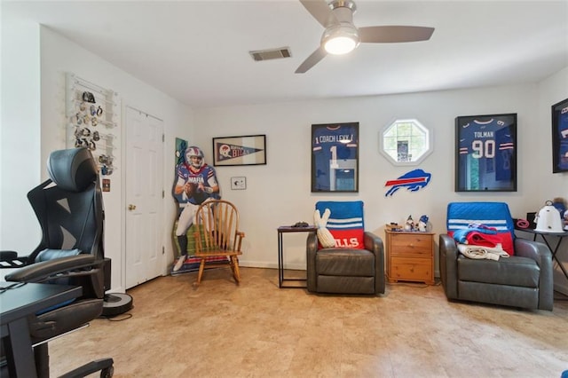 141 Mills Creek Path, Hiram, GA 30141 - living area featuring a ceiling fan