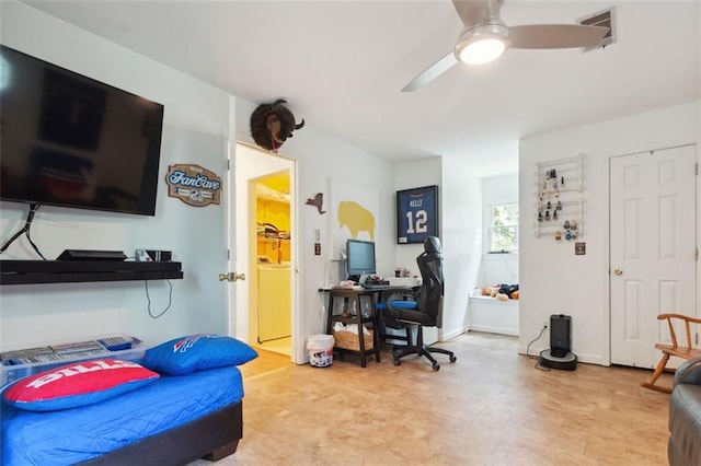 141 Mills Creek Path, Hiram, GA 30141 - office space featuring washer / dryer and a ceiling fan