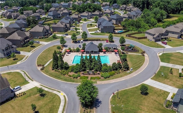 aerial view featuring a residential view