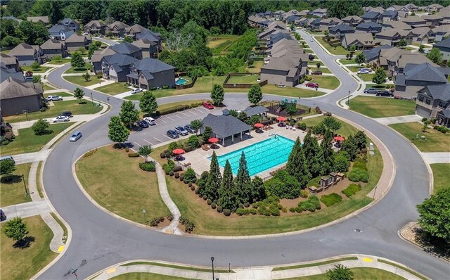 aerial view featuring a residential view