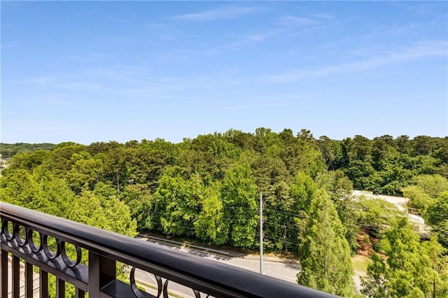 balcony with a view of trees