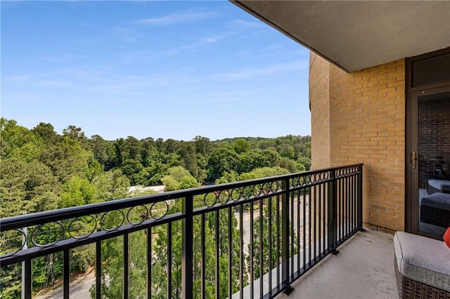 balcony with a view of trees