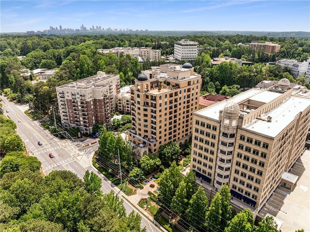 drone / aerial view featuring a city view