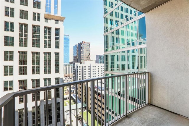 balcony with a view of city
