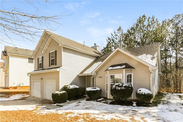 view of property with a garage