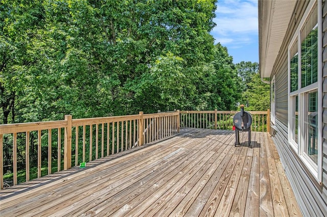 208 Stonington Dr, Mount Airy, GA 30563 - wooden terrace with area for grilling