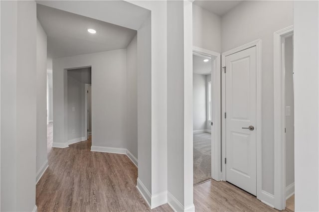 hall featuring light hardwood / wood-style floors