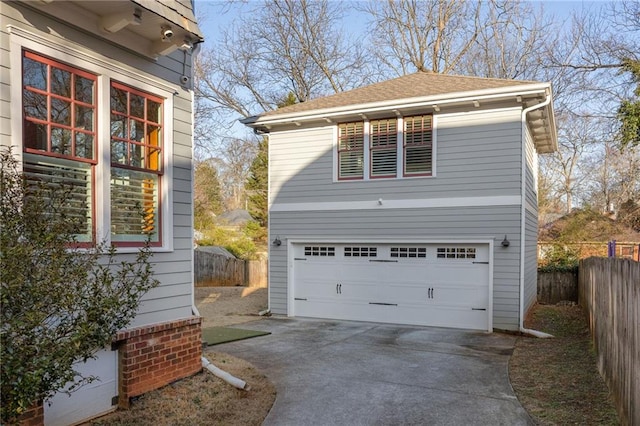 view of garage