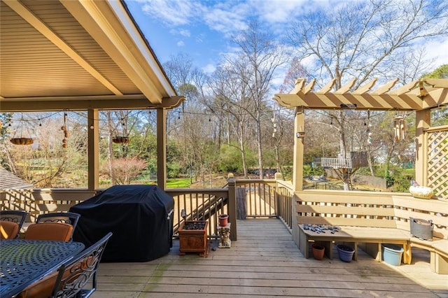 deck with area for grilling