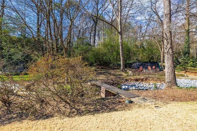 view of yard with a water view