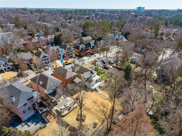 bird's eye view with a residential view