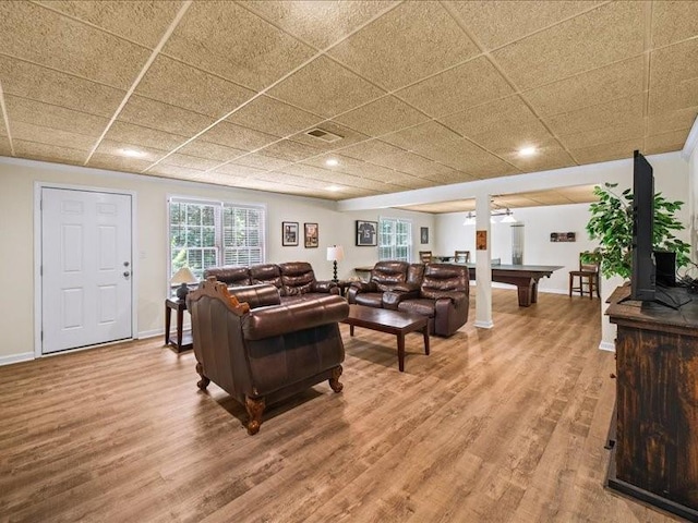 1630 Reindeer Rdg, Alpharetta, GA 30005 - living area with wood finished floors and billiards table