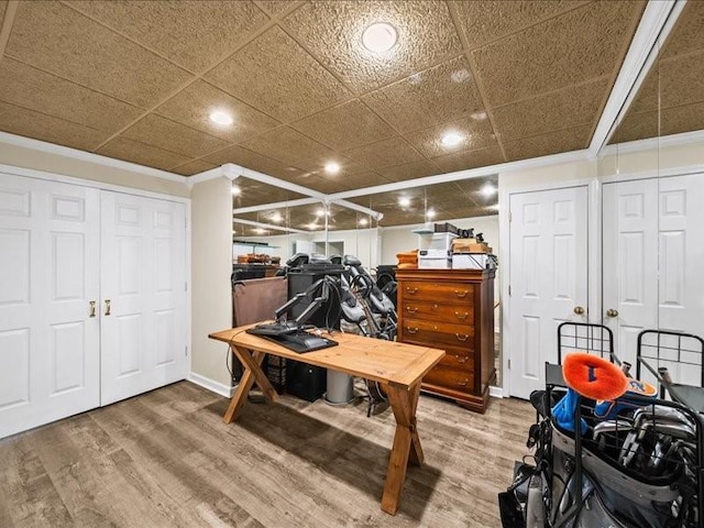 1630 Reindeer Rdg, Alpharetta, GA 30005 - bedroom featuring crown molding, wood finished floors, and recessed lighting