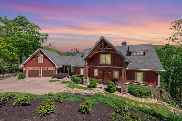 craftsman-style house featuring a garage