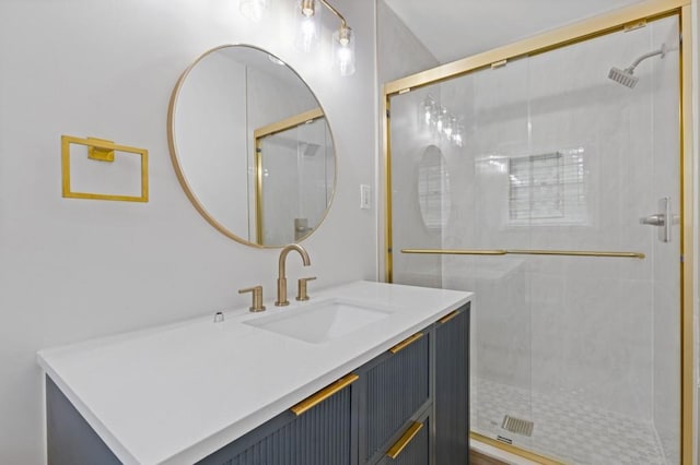 256 Teresa Ln, Loganville, GA 30052 - full bathroom featuring vanity and a shower stall