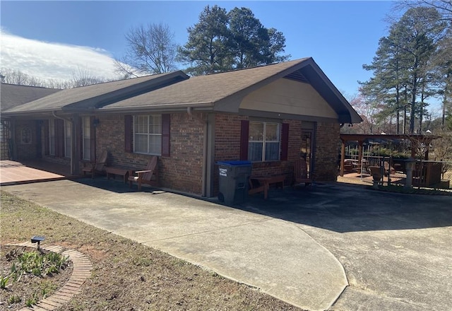 view of home's exterior with brick siding