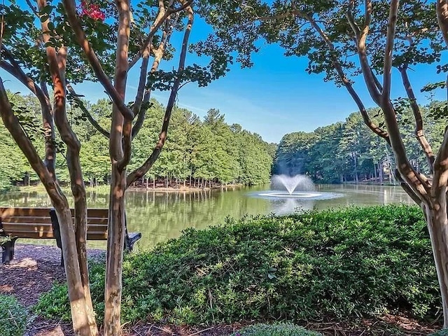 view of home's community with a water view