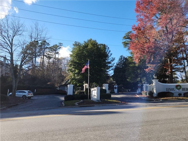 view of street with curbs