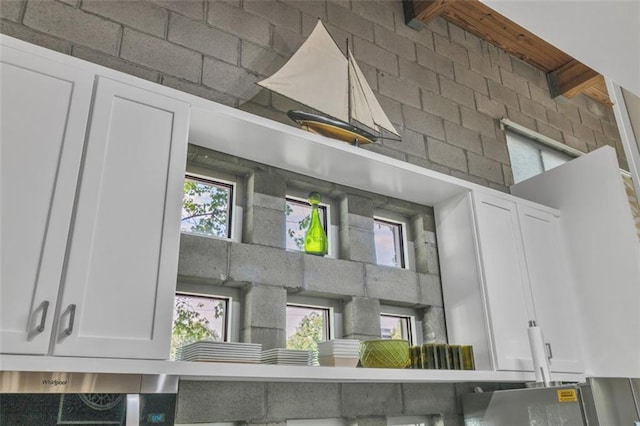 kitchen view of white cabinetry