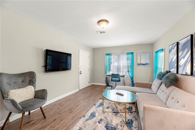 living room featuring hardwood / wood-style flooring