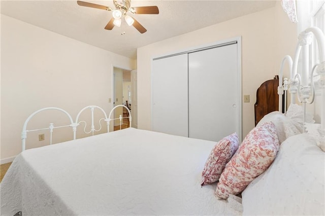 479 Deerpath Dr, Sautee Nacoochee, GA 30571 - bedroom with a closet and a ceiling fan