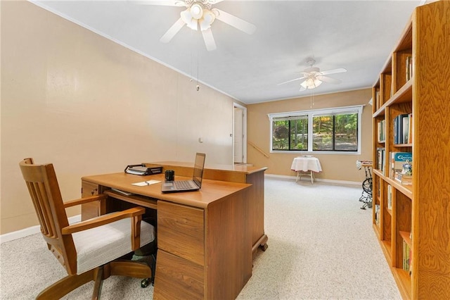 479 Deerpath Dr, Sautee Nacoochee, GA 30571 - office area with ceiling fan and light colored carpet