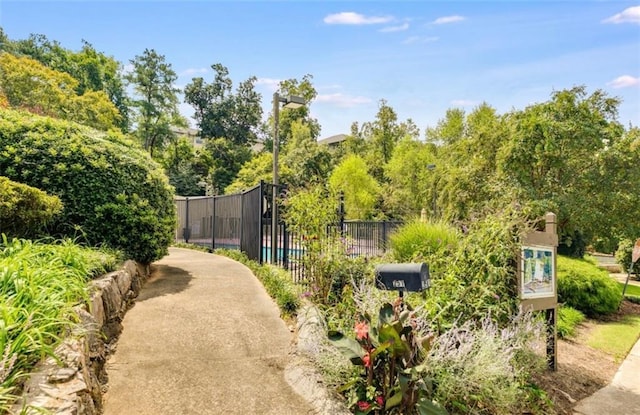 surrounding community featuring fence