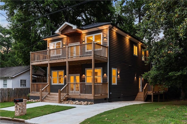 60 Newcastle St SW, Atlanta, GA 30314 - chalet / cabin with a balcony, crawl space, and covered porch