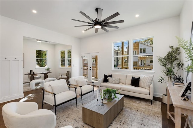 60 Newcastle St SW, Atlanta, GA 30314 - living area with a ceiling fan, recessed lighting, and french doors