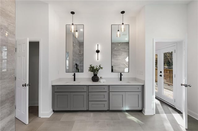 60 Newcastle St SW, Atlanta, GA 30314 - bathroom with double vanity and tile patterned flooring