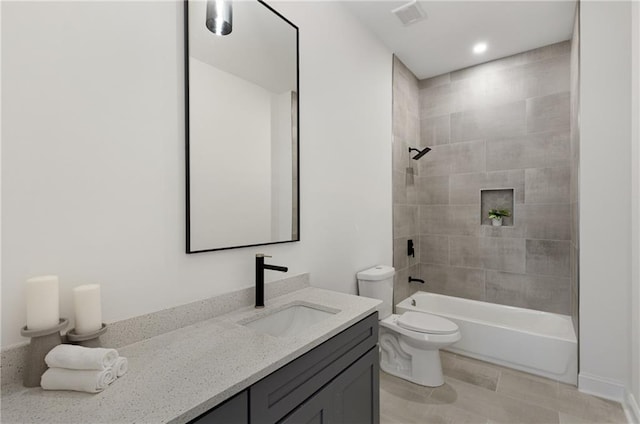 60 Newcastle St SW, Atlanta, GA 30314 - bathroom with vanity, washtub / shower combination, and recessed lighting