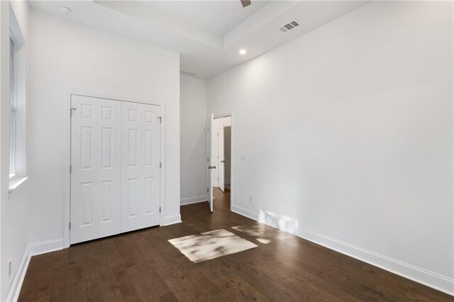 60 Newcastle St SW, Atlanta, GA 30314 - unfurnished bedroom with recessed lighting, wood finished floors, a closet, and ceiling fan