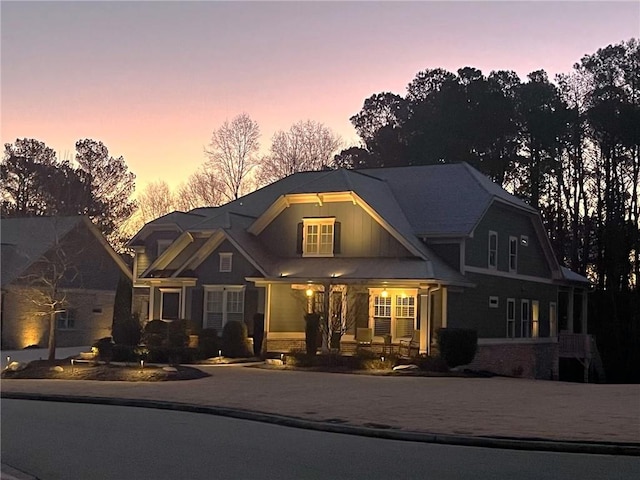 craftsman-style house with covered porch
