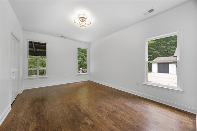 1217 Cabin Bridge Rd, Bethlehem, GA 30620 - empty room with plenty of natural light, dark wood-style floors, and baseboards