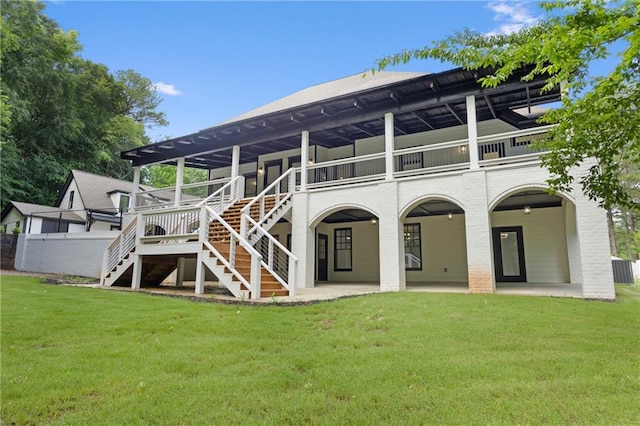 1217 Cabin Bridge Rd, Bethlehem, GA 30620 - back of house with a yard, stairway, and a patio area