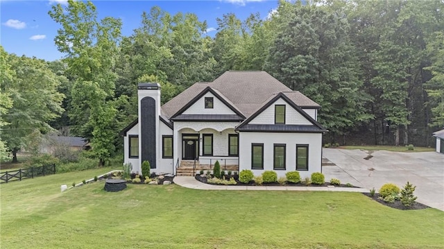 1217 Cabin Bridge Rd, Bethlehem, GA 30620 - view of front of property featuring a porch, a chimney, and driveway