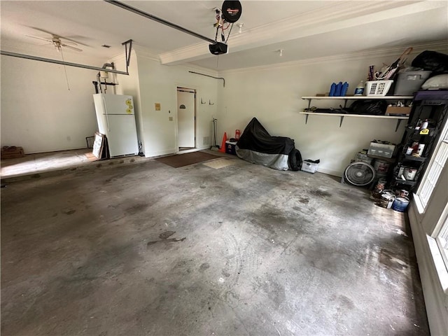3962 Fox Glen Dr, Woodstock, GA 30189 - garage with freestanding refrigerator and a garage door opener