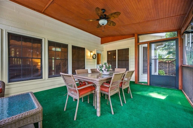 2610 Chadwick Rd, Marietta, GA 30066 - sunroom with a ceiling fan and outdoor dining space