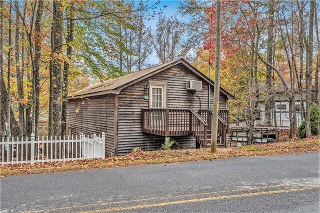 view of front of home with a deck