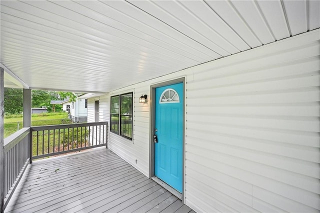 wooden deck with covered porch